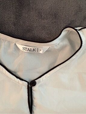 White Blouse with Black Piping